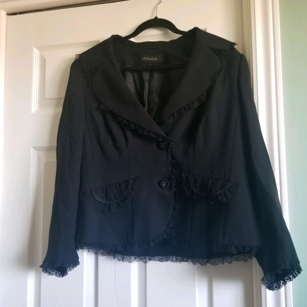 Escada Blazer Jacket with Lace Trim